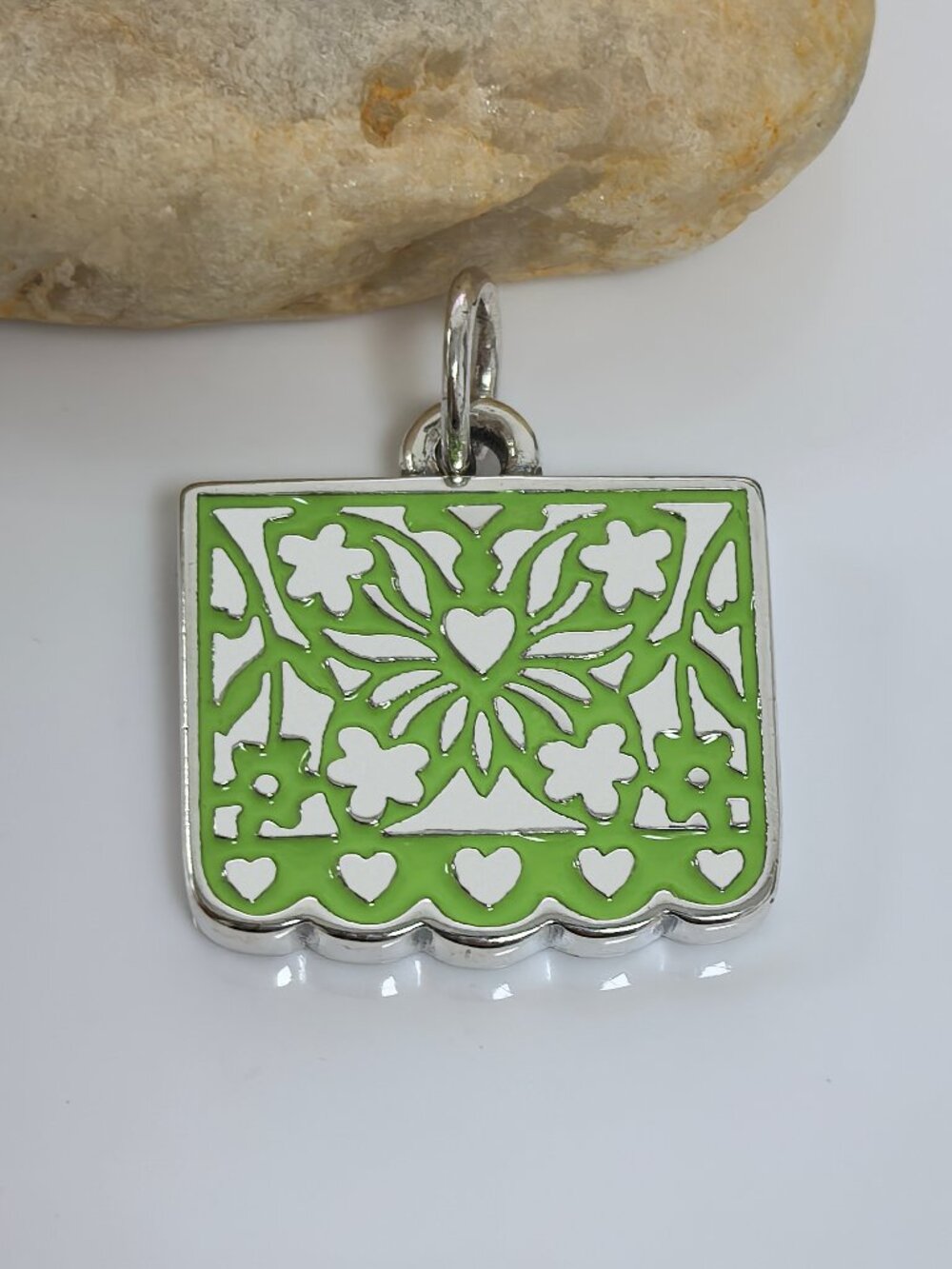 James Avery Enamel Papel Picado Charm (Green), S925 Silver Jewelry (Women's)